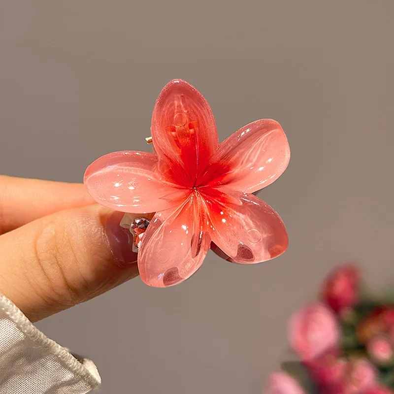 fleur en verre rose